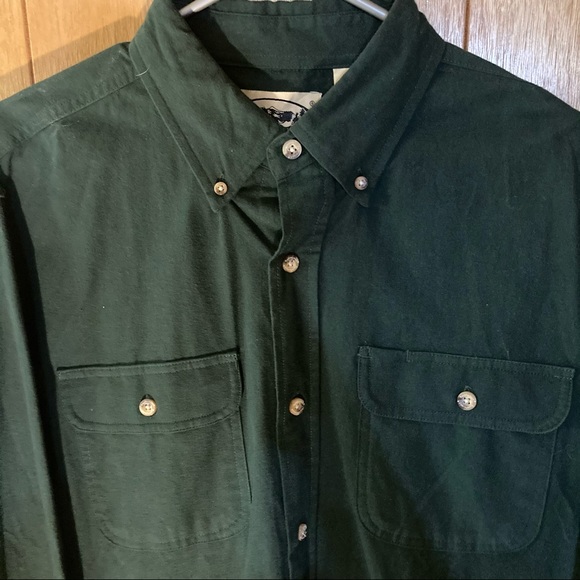 Vintage Casual Button Down Dark Green Flannel Backpacker Men’s XLT Outdoorsy 🏕 - Picture 3 of 5